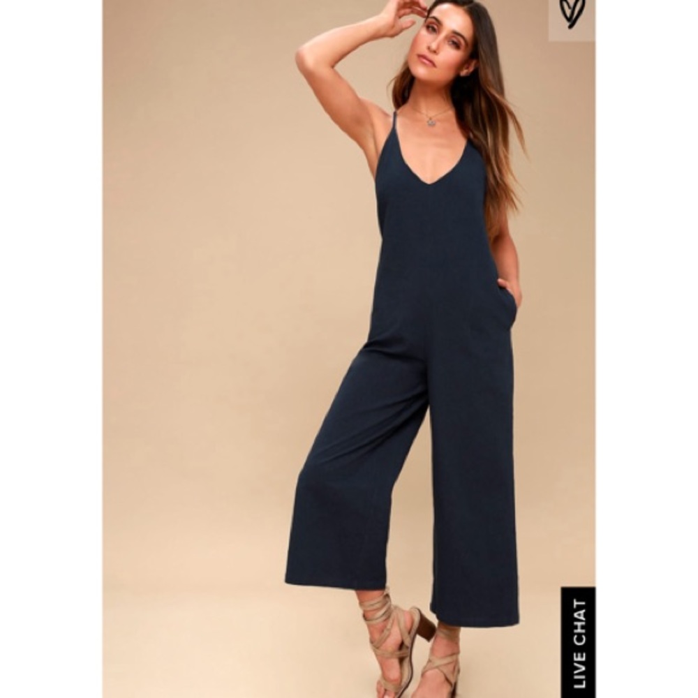 Navy Blue Midi Jumpsuit